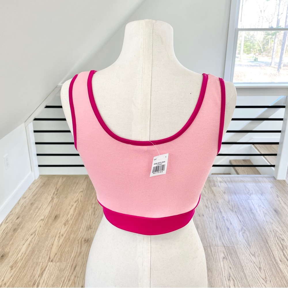 Add on item only NWT S M L light, dark pink, white crop top tank top - Picture 7 of 7